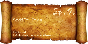 Szür Irma névjegykártya