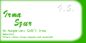 irma szur business card